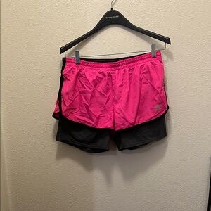 Brooks Vibrant Pink and Black Athletic Shorts